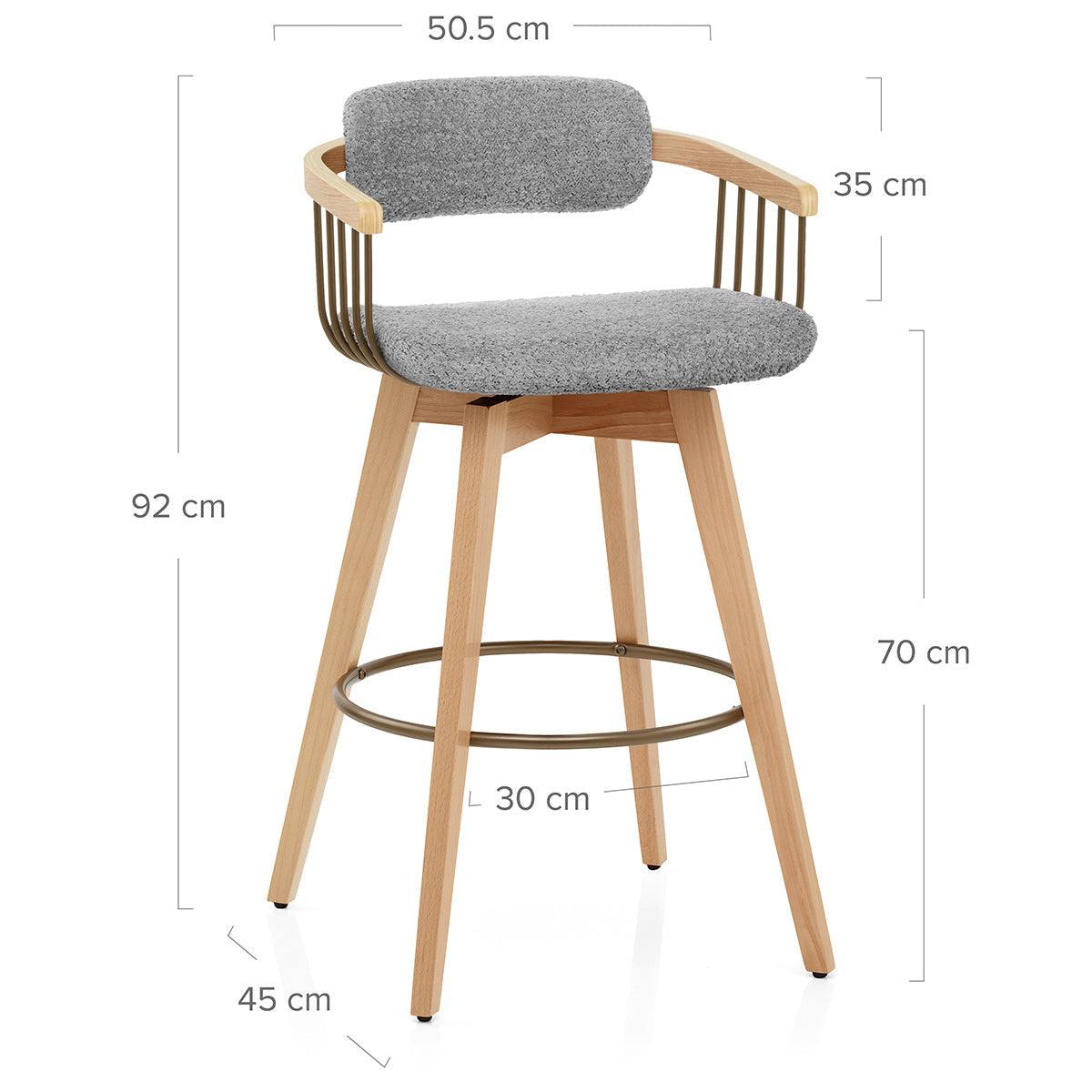 Tabouret de Bar Boucle - Electra Gris Clair