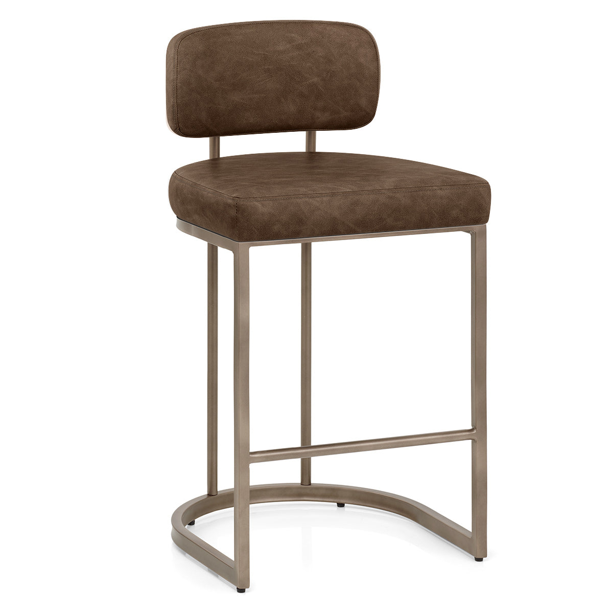 Tabouret Faux Cuir - Verve Marron
