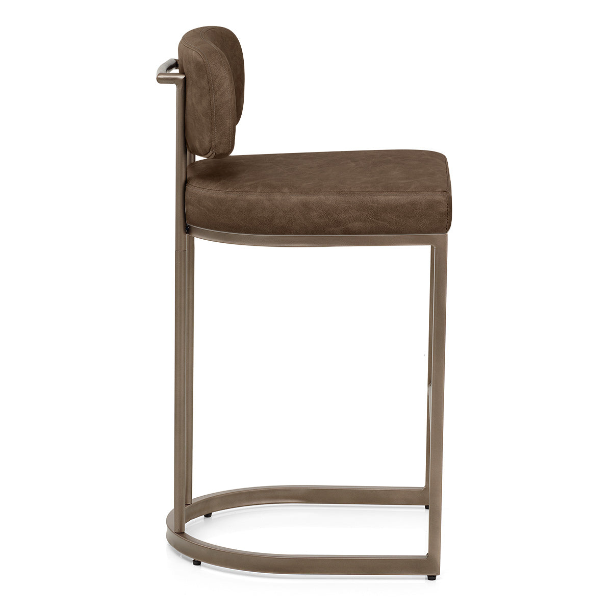 Tabouret Faux Cuir - Verve Marron