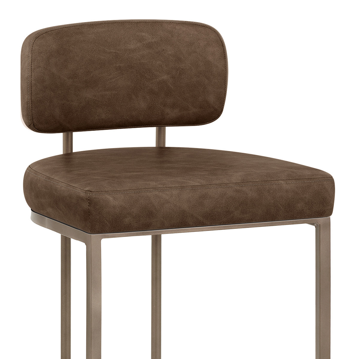 Tabouret Faux Cuir - Verve Marron