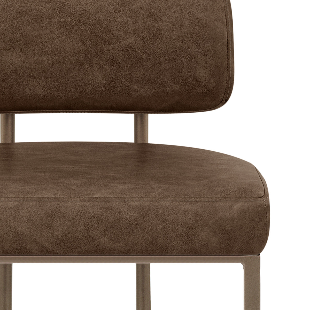 Tabouret Faux Cuir - Verve Marron