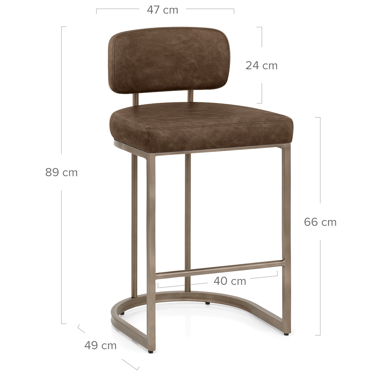 Tabouret Faux Cuir - Verve Marron