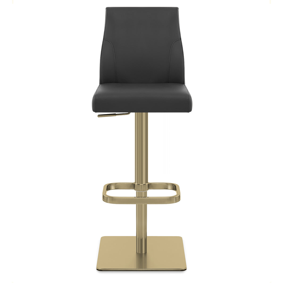 Tabouret de Bar Doré Cuir Véritable - Martello Noir