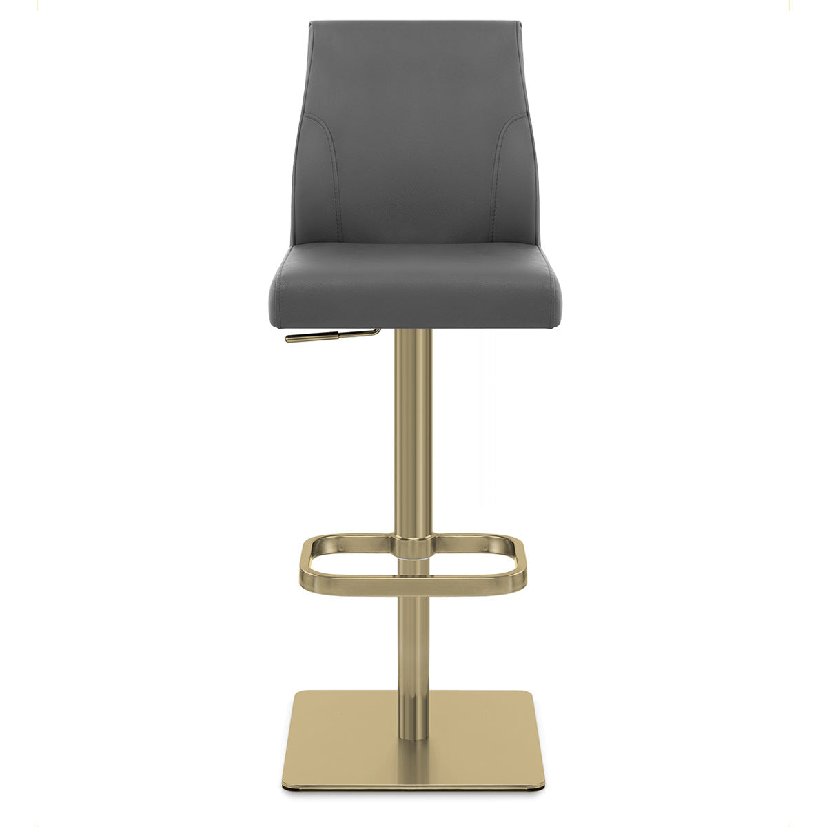 Martello Real Leather Gold Stool Grey