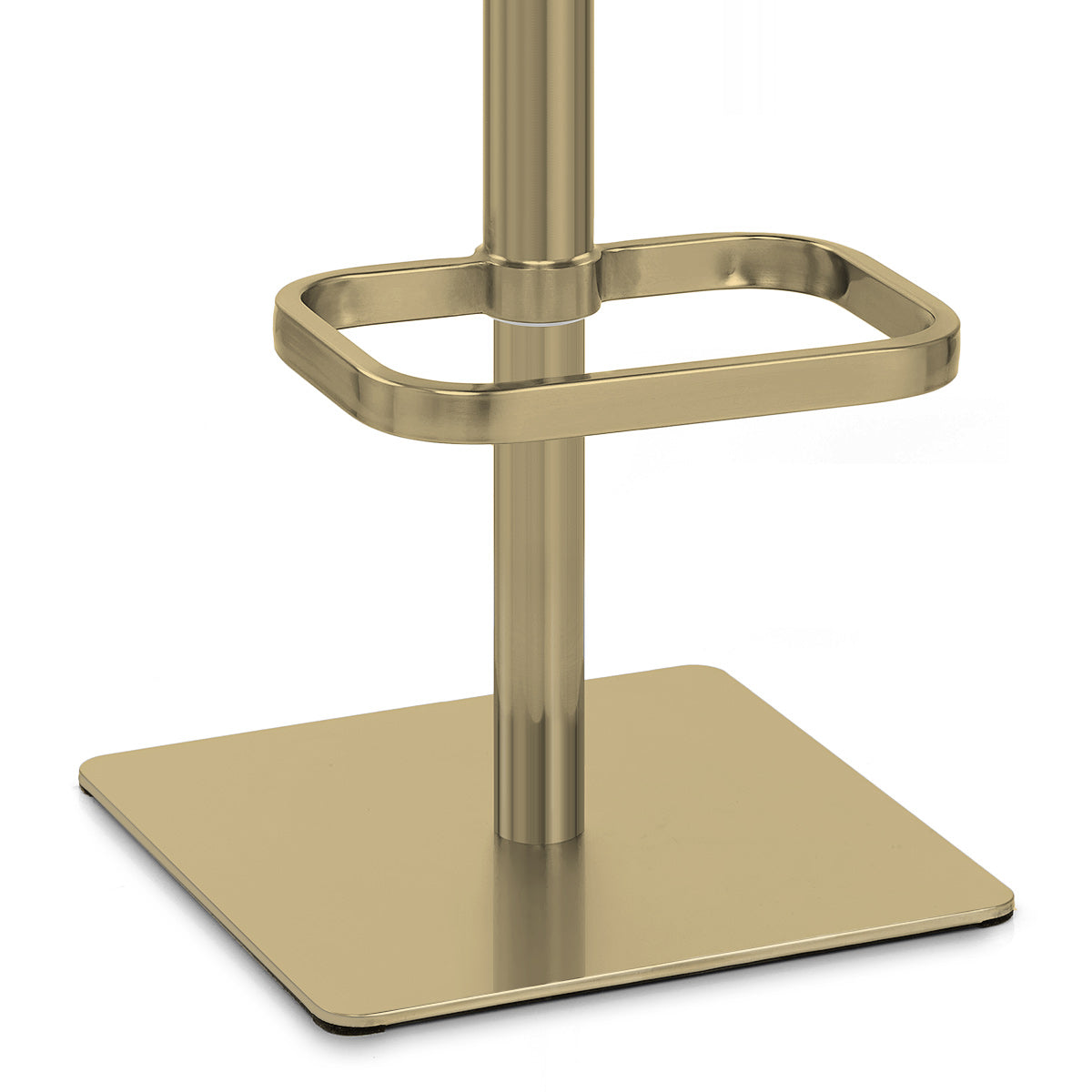 Martello Real Leather Gold Stool White
