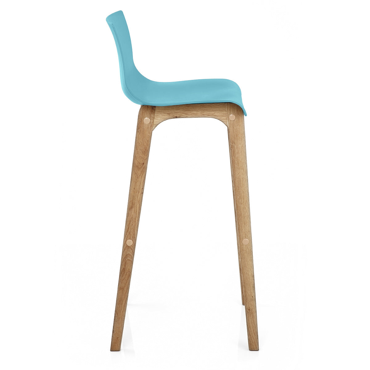 High Drift Oak & Blue Bar Stool