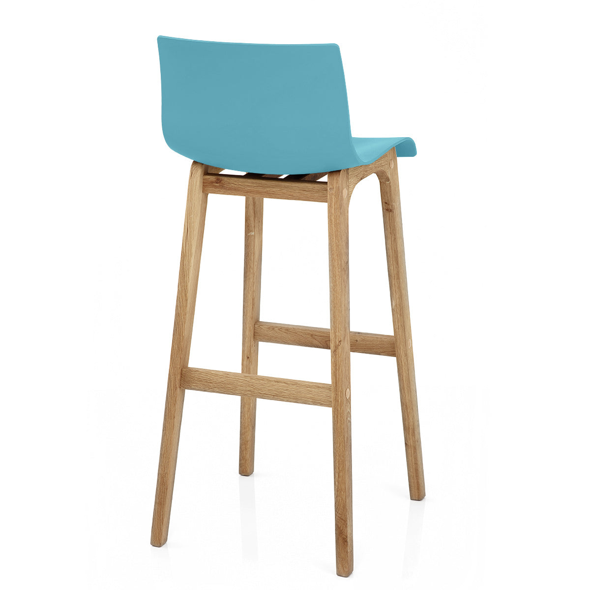 High Drift Oak & Blue Bar Stool