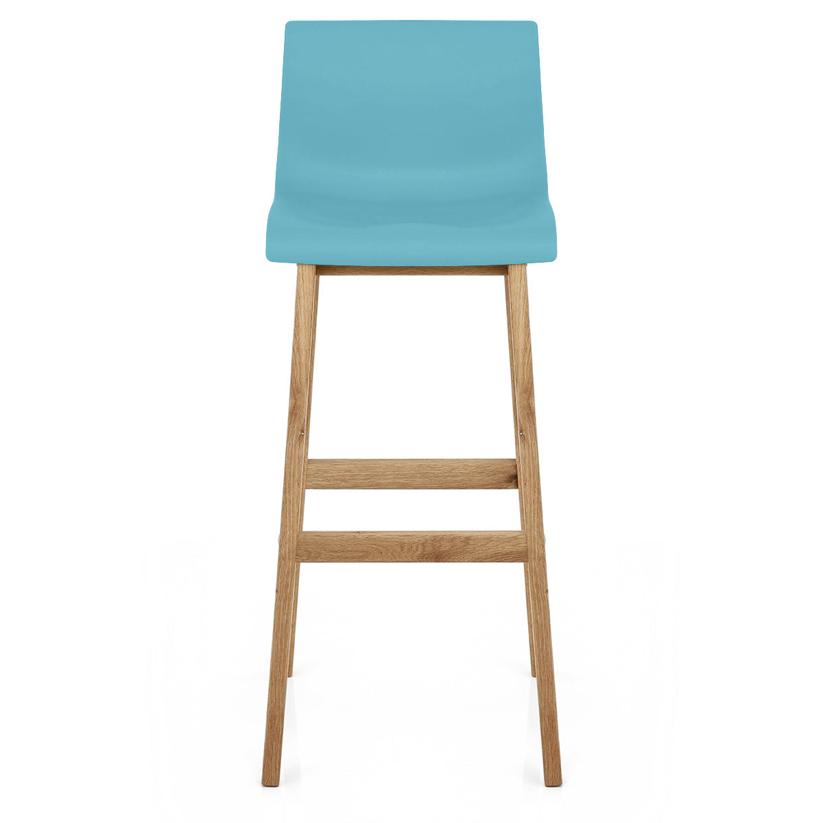 High Drift Oak & Blue Bar Stool