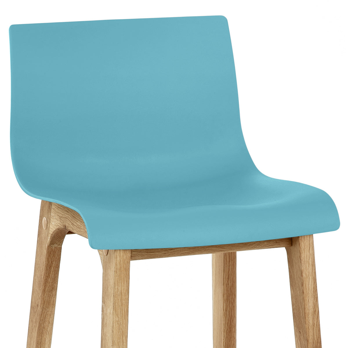 High Drift Oak & Blue Bar Stool