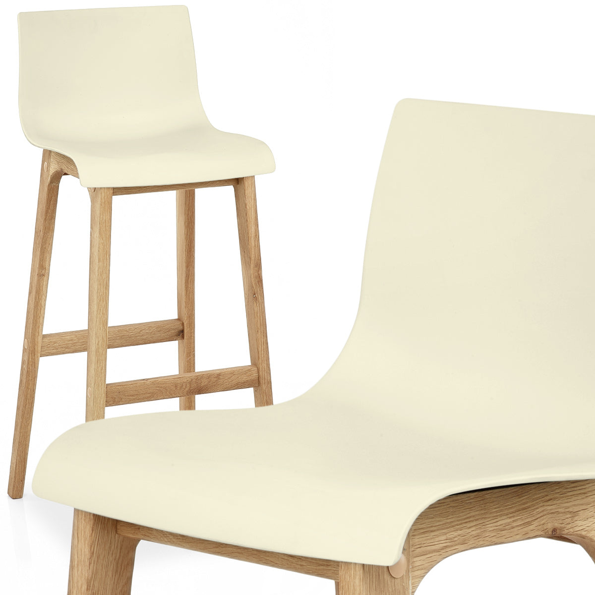 High Drift Oak & Cream Bar Stool