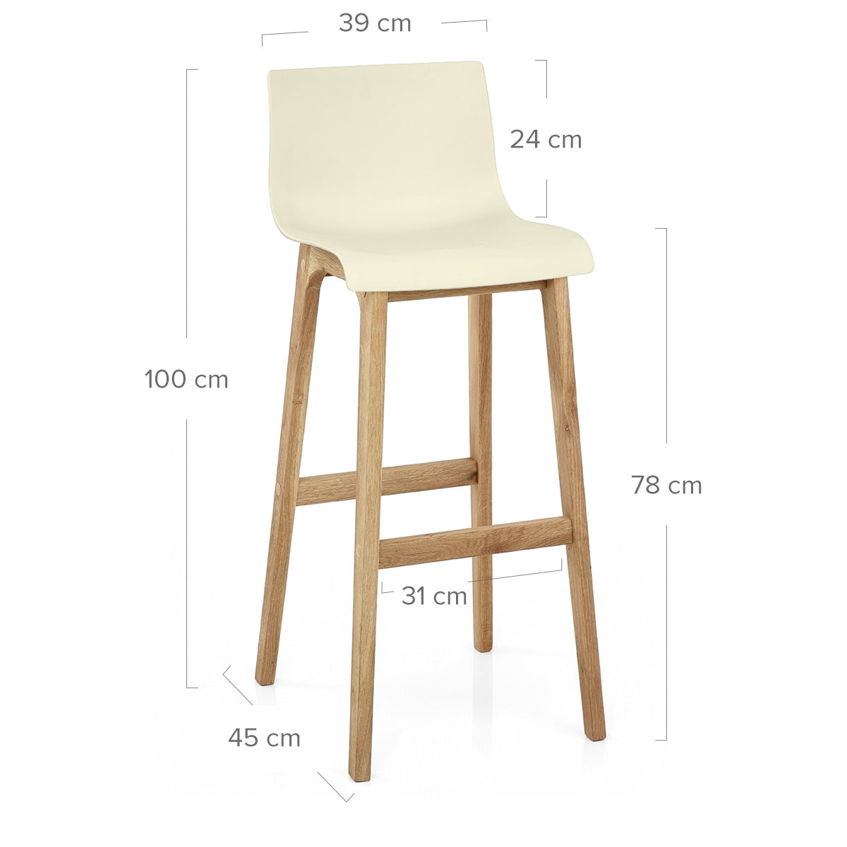High Drift Oak & Cream Bar Stool