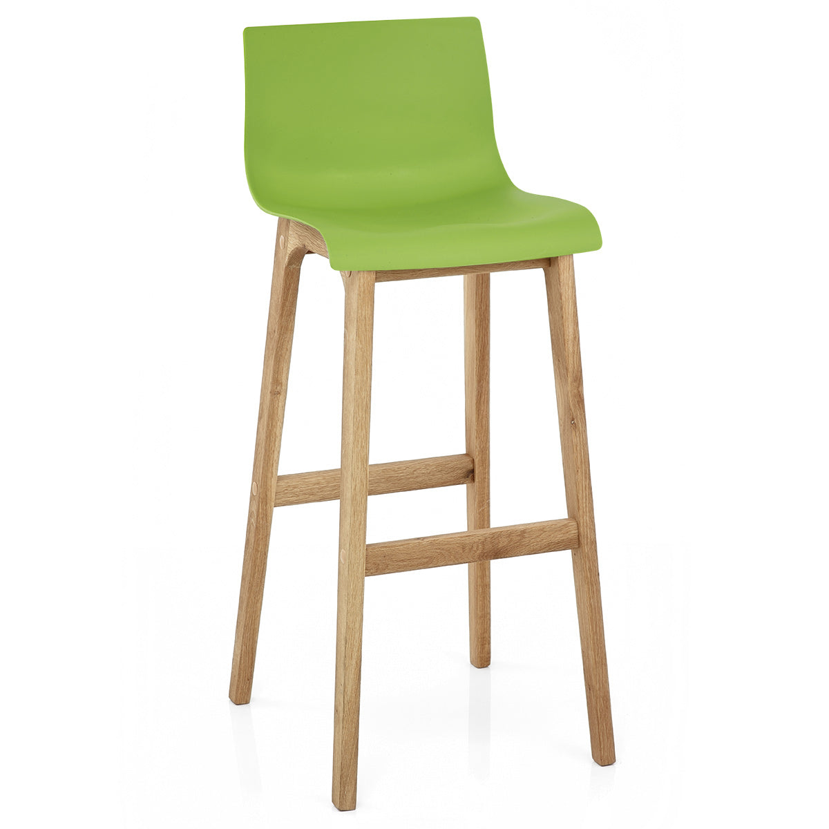 High Drift Oak & Green Bar Stool