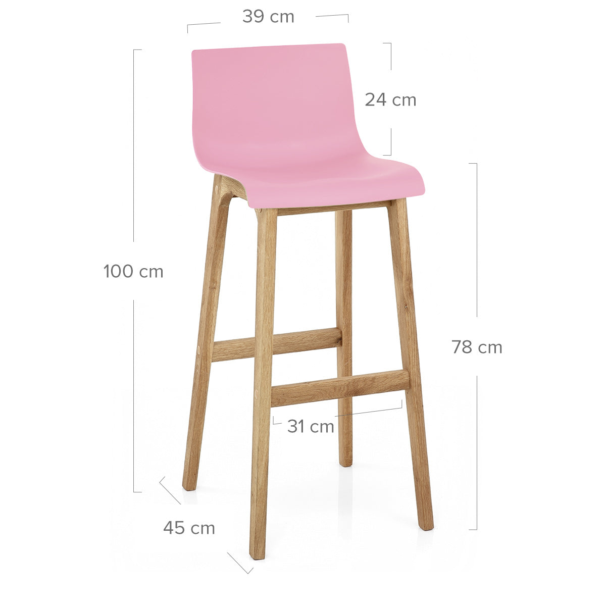 High Drift Oak & Pink Bar Stool
