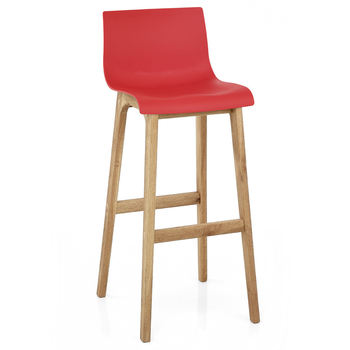 High Drift Oak & Red Bar Stool