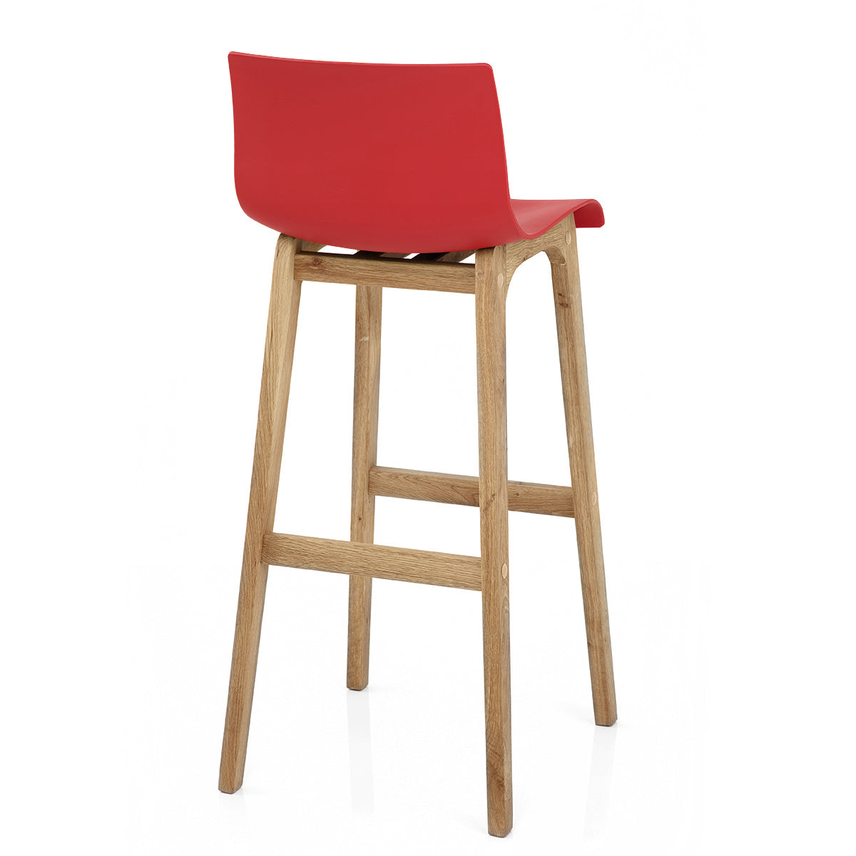 High Drift Oak & Red Bar Stool