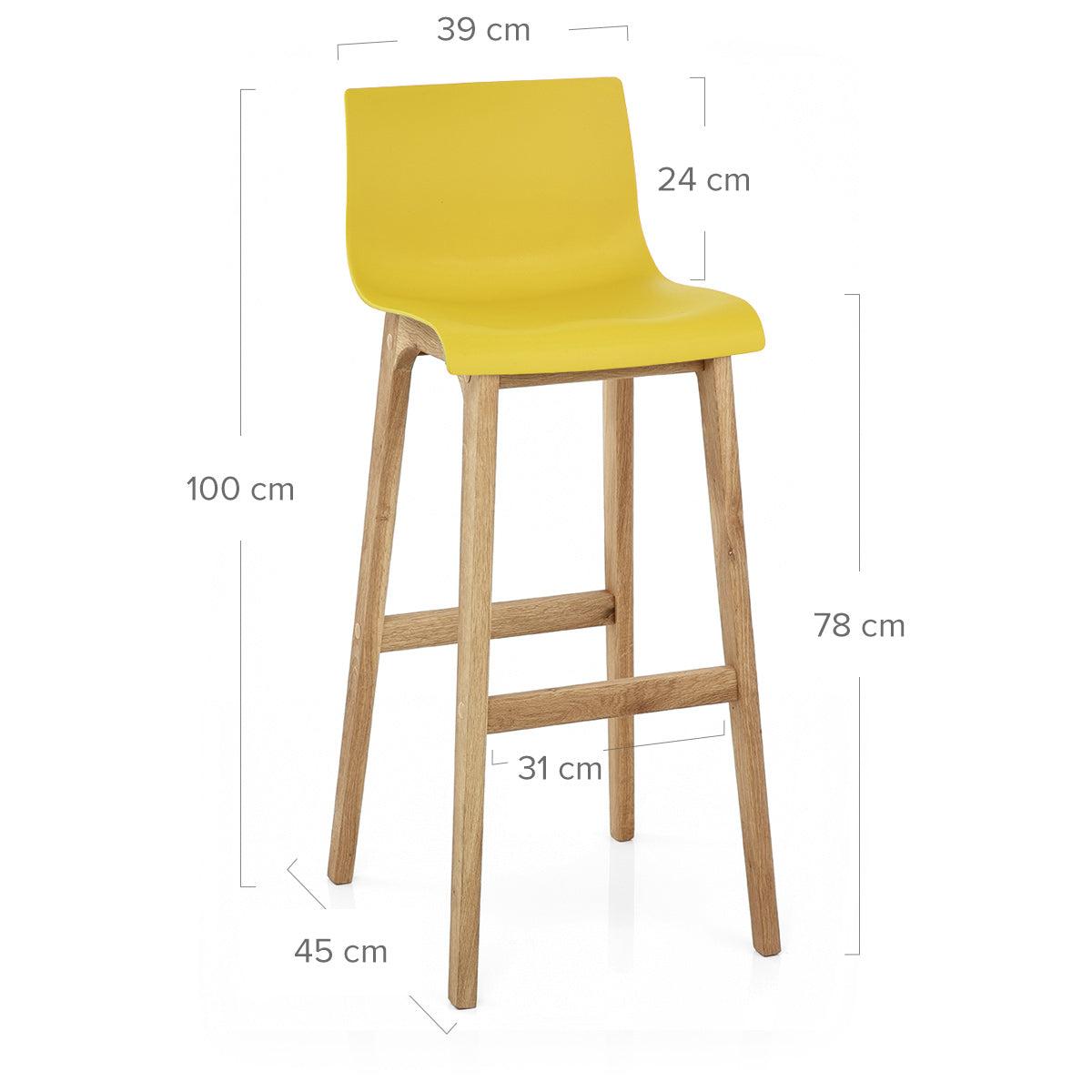 High Drift Oak & Yellow Bar Stool