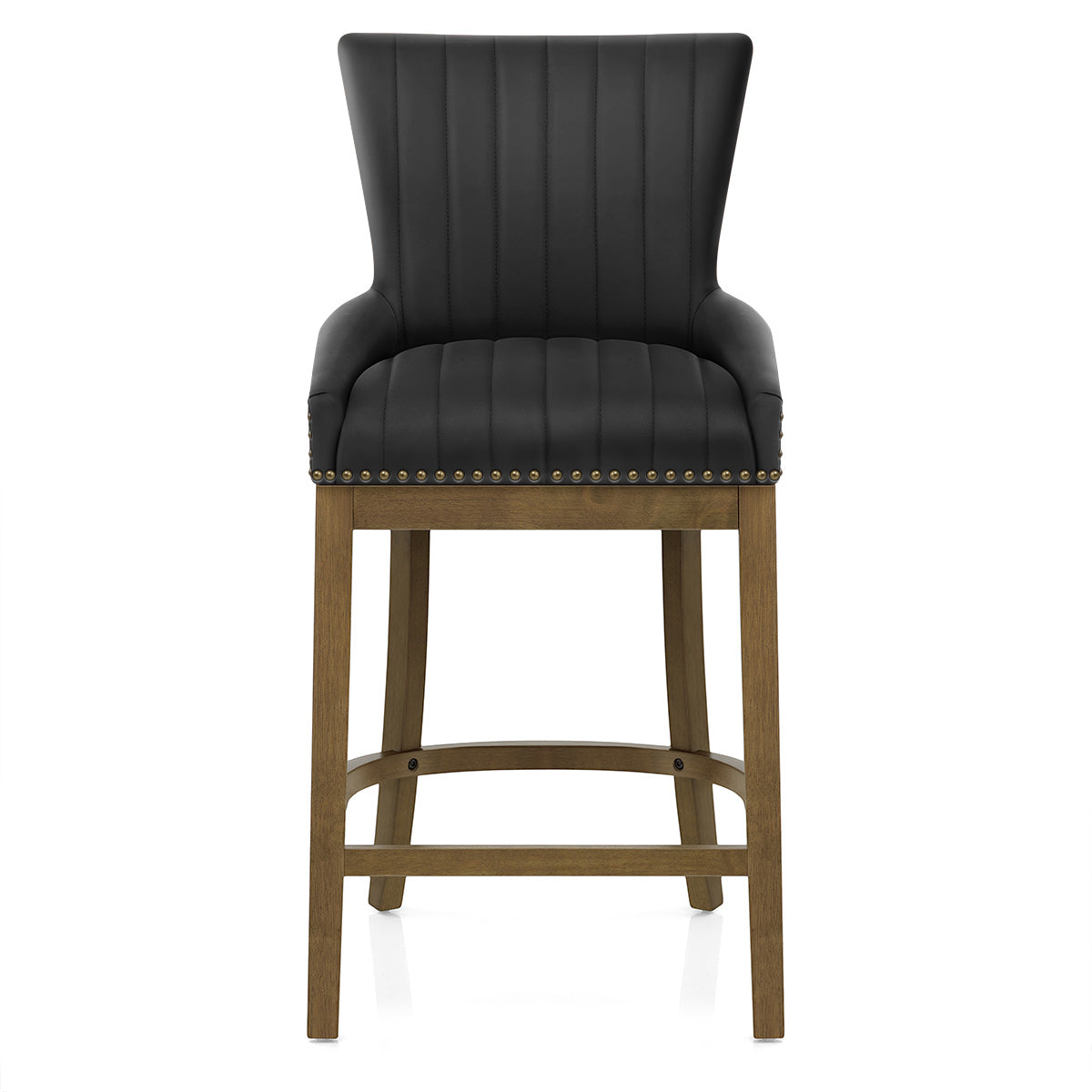 Chiltern Oak Bar Stool Black Leather