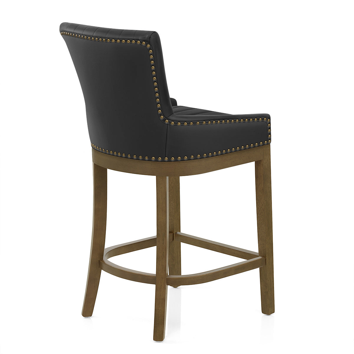 Chiltern Oak Bar Stool Black Leather