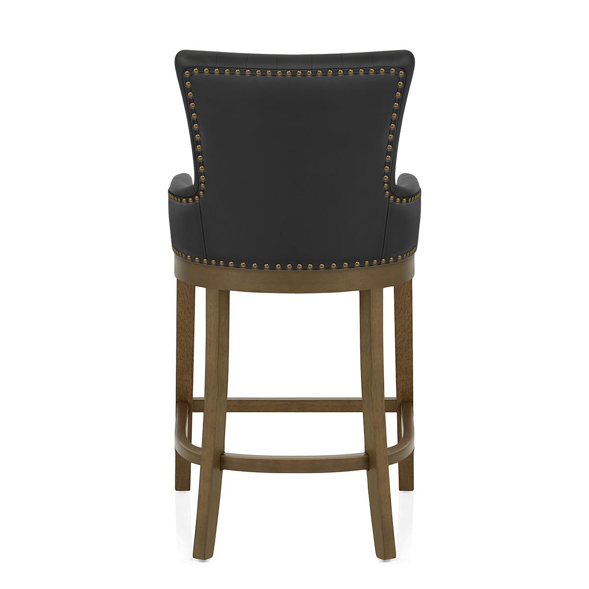 Chiltern Oak Bar Stool Black Leather
