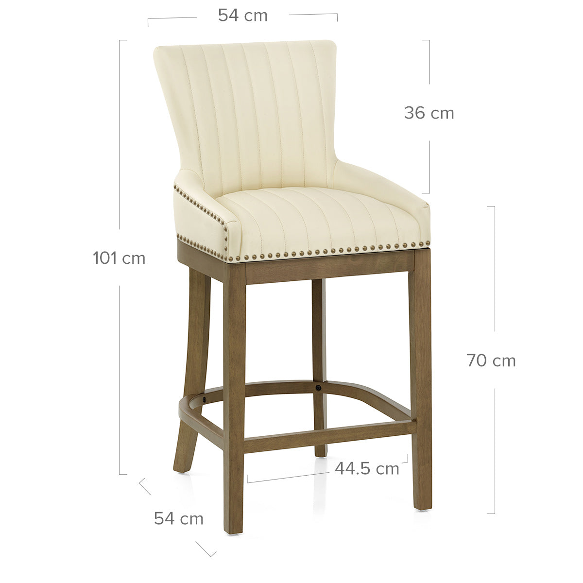 Chiltern Oak Bar Stool Cream Leather