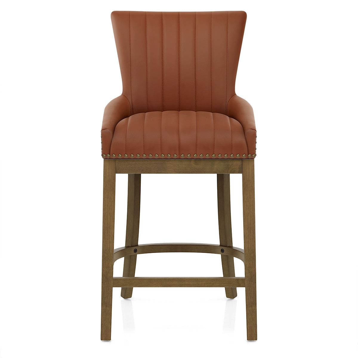 Chiltern Oak Bar Stool Brown Leather