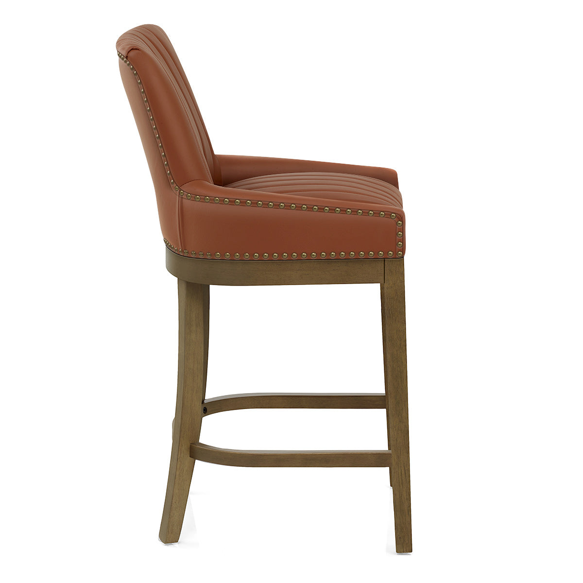 Chiltern Oak Bar Stool Brown Leather