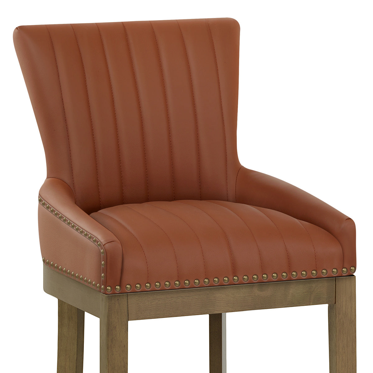 Chiltern Oak Bar Stool Brown Leather