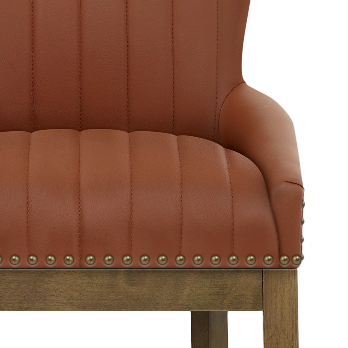 Chiltern Oak Bar Stool Brown Leather