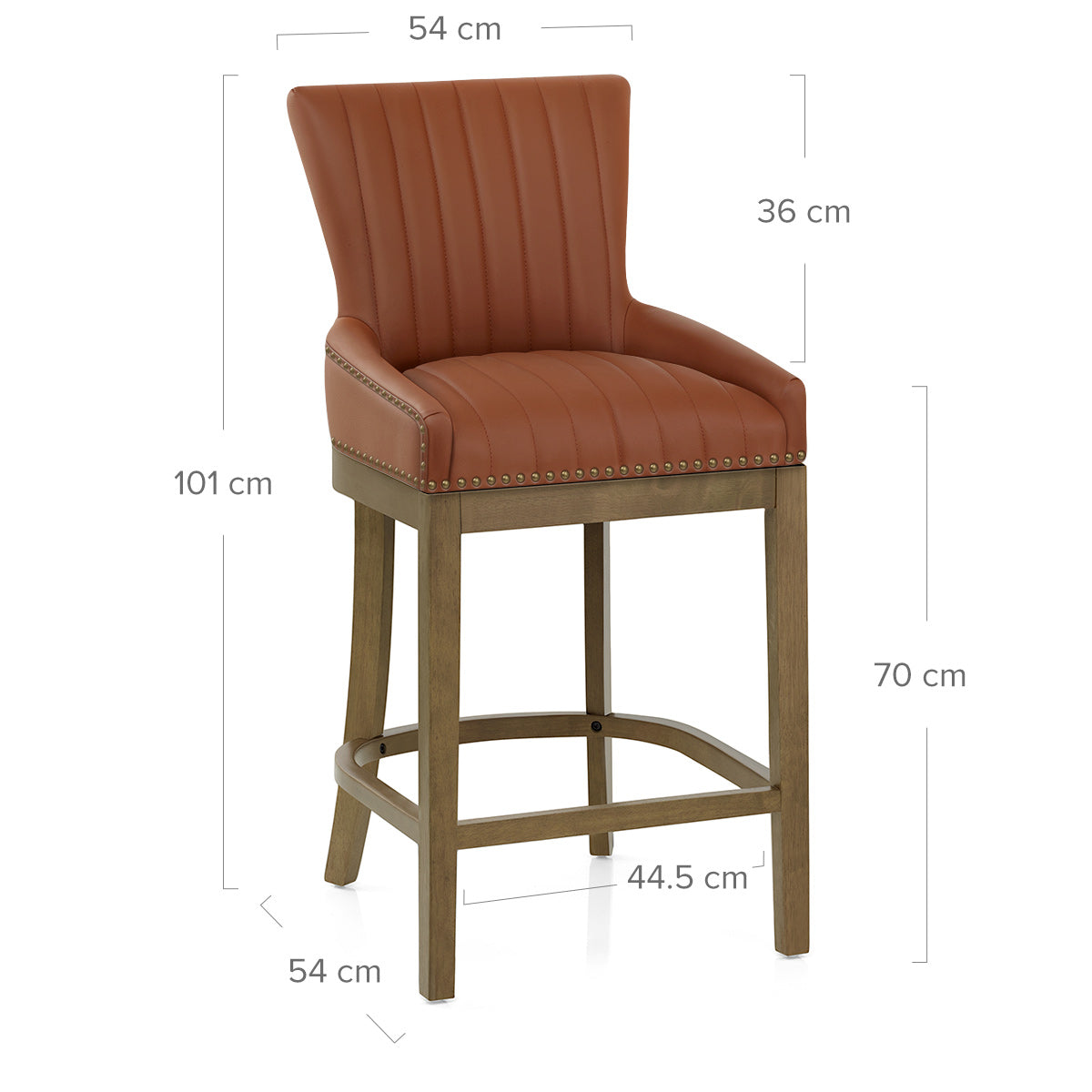 Chiltern Oak Bar Stool Brown Leather