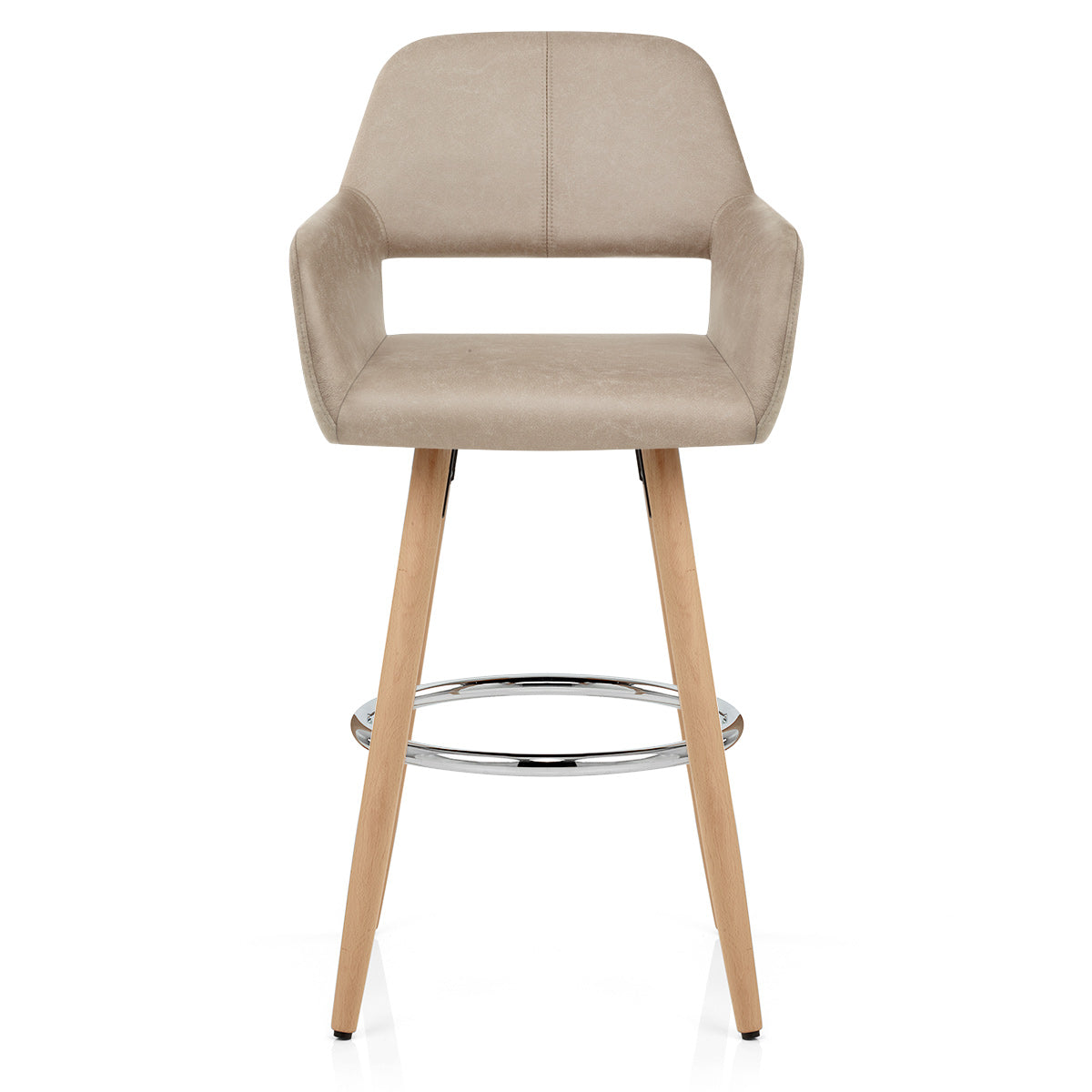 Chaise de Bar Bois Faux Cuir Antique - Kite Taupe