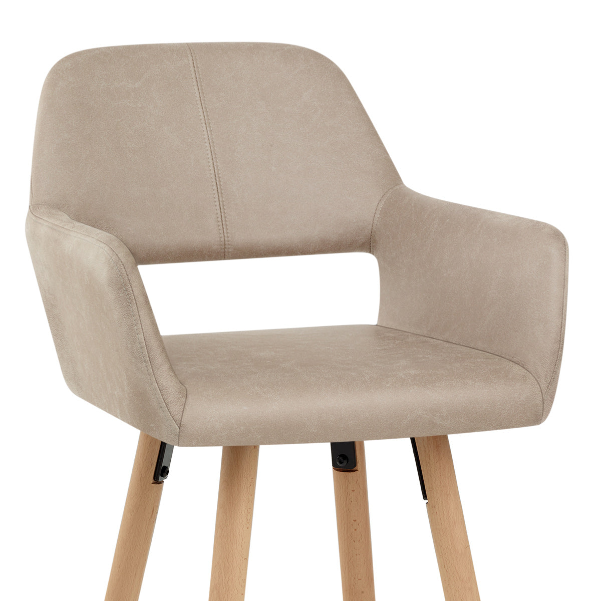 Chaise de Bar Bois Faux Cuir Antique - Kite Taupe