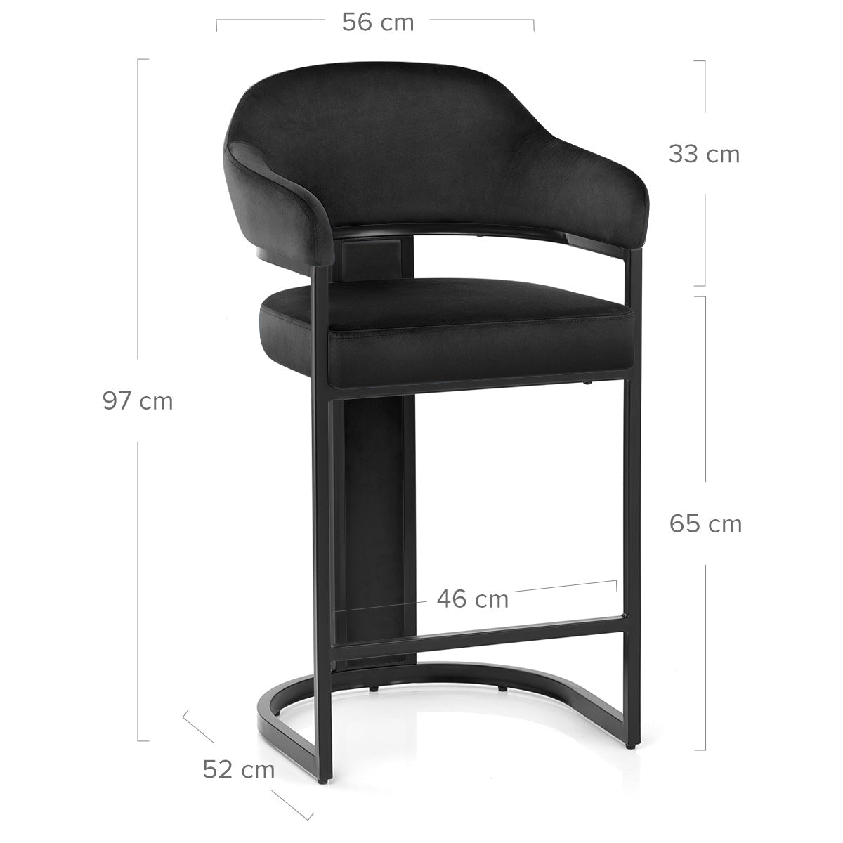 Tabouret de Bar Velours - Niagara Noir