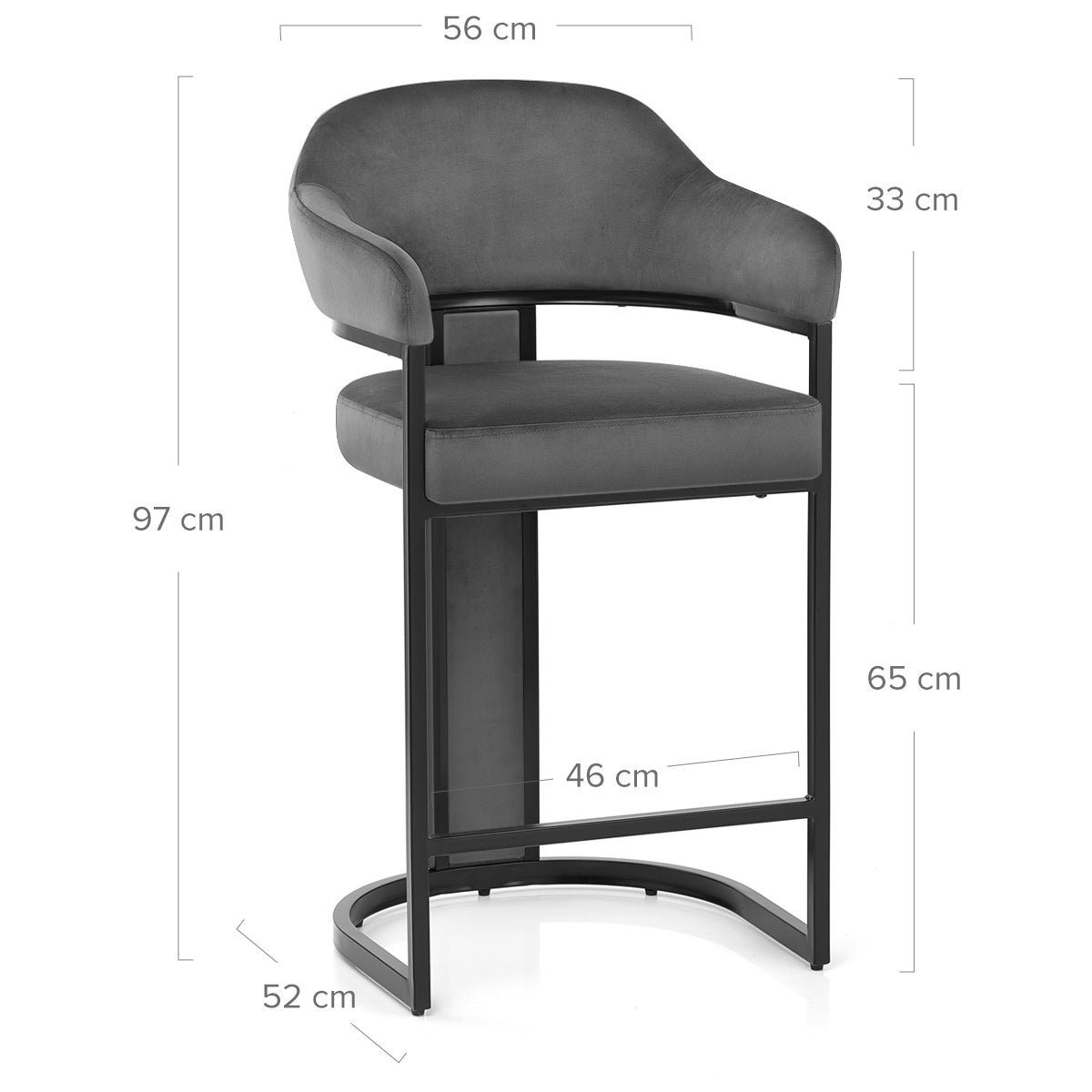 Niagara Bar Stool Grey Velvet