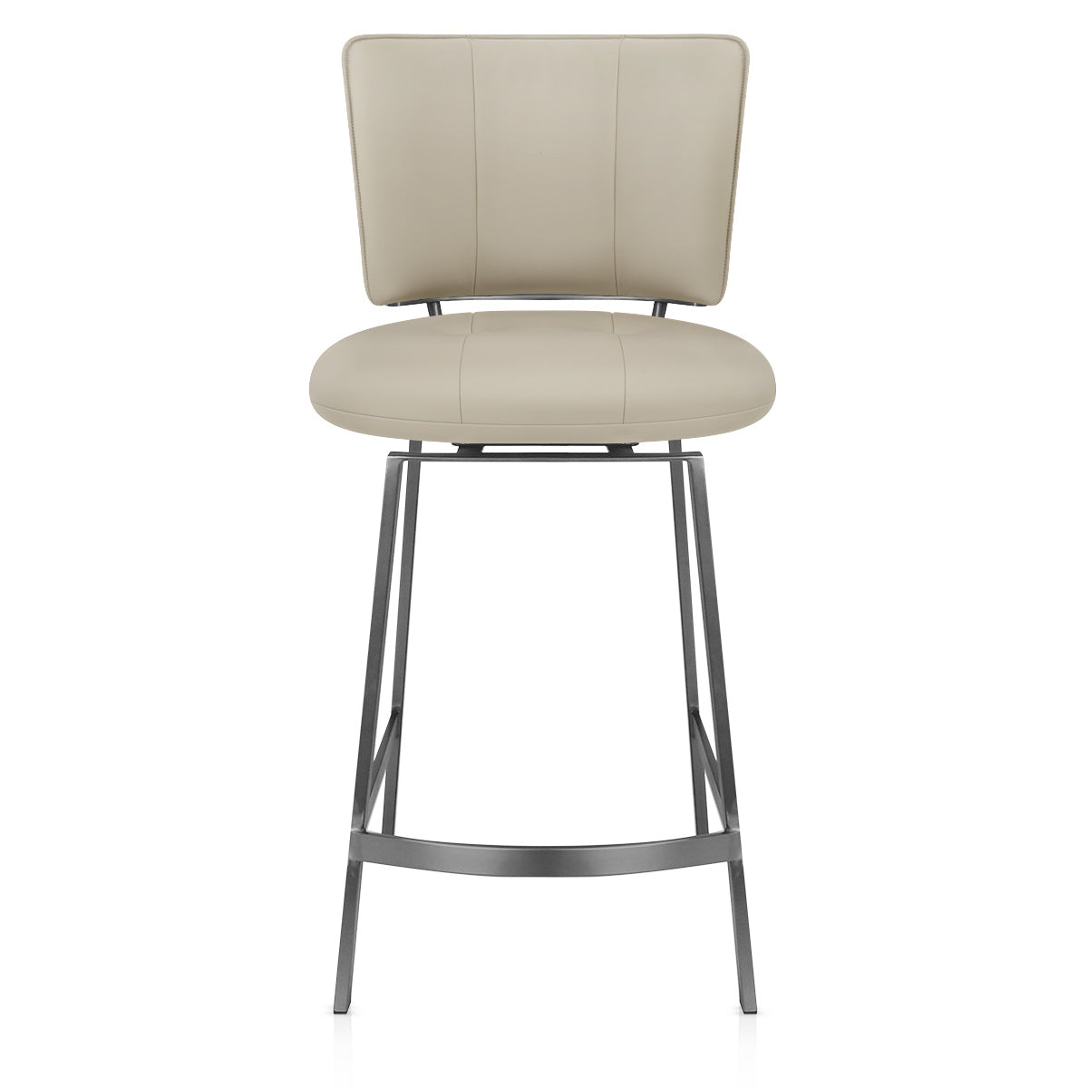 Tabouret de Bar Cuir Eco Graphite Brossé - Finello Taupe