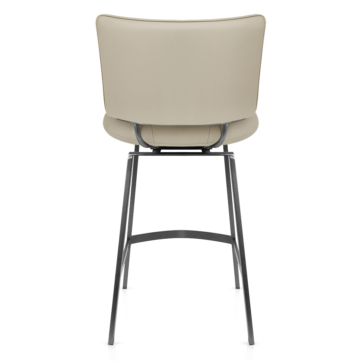 Tabouret de Bar Cuir Eco Graphite Brossé - Finello Taupe