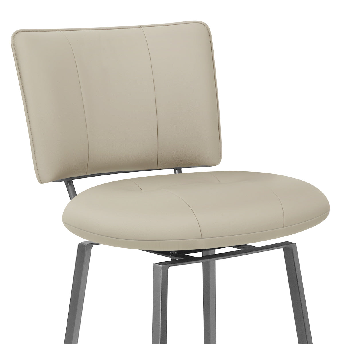 Tabouret de Bar Cuir Eco Graphite Brossé - Finello Taupe