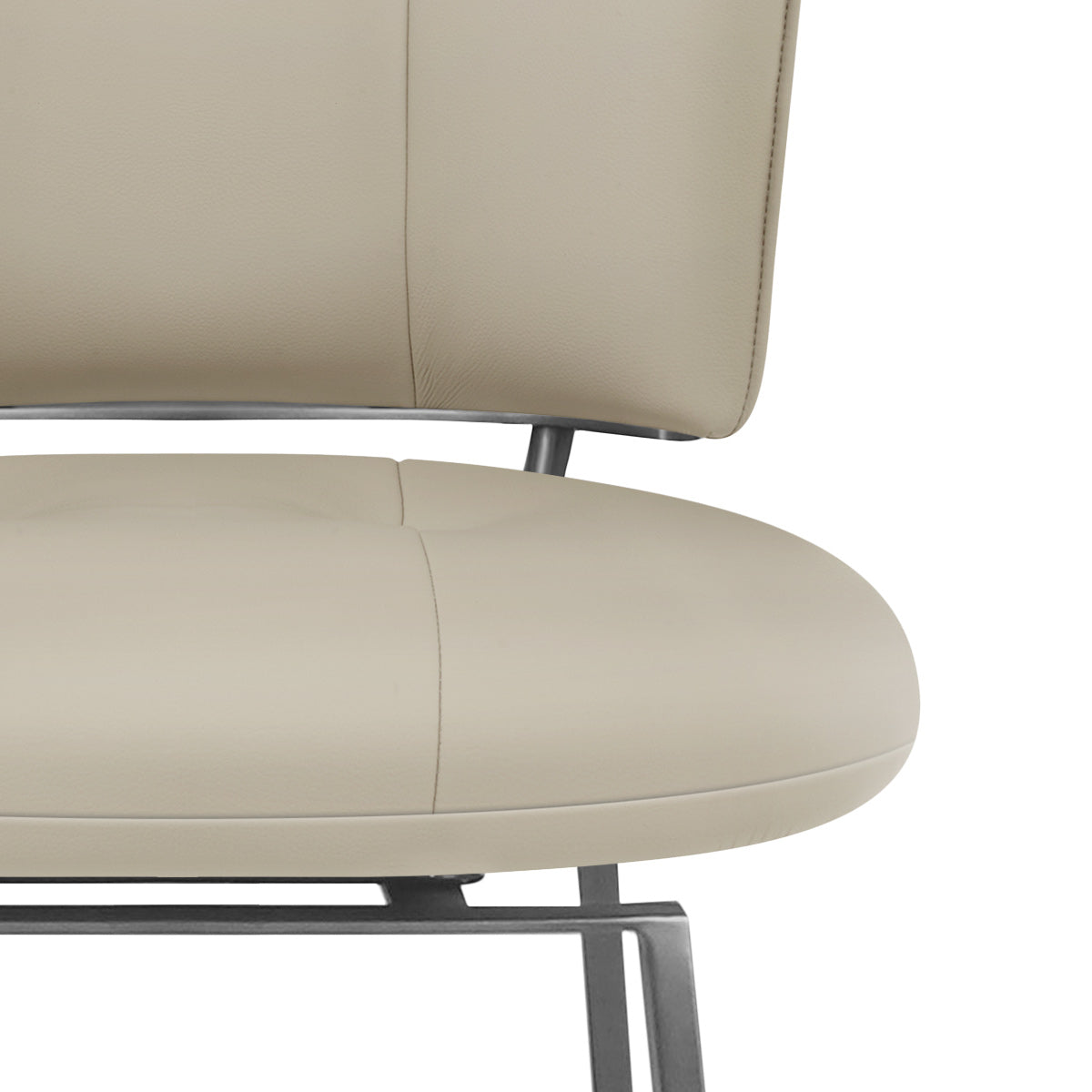 Tabouret de Bar Cuir Eco Graphite Brossé - Finello Taupe