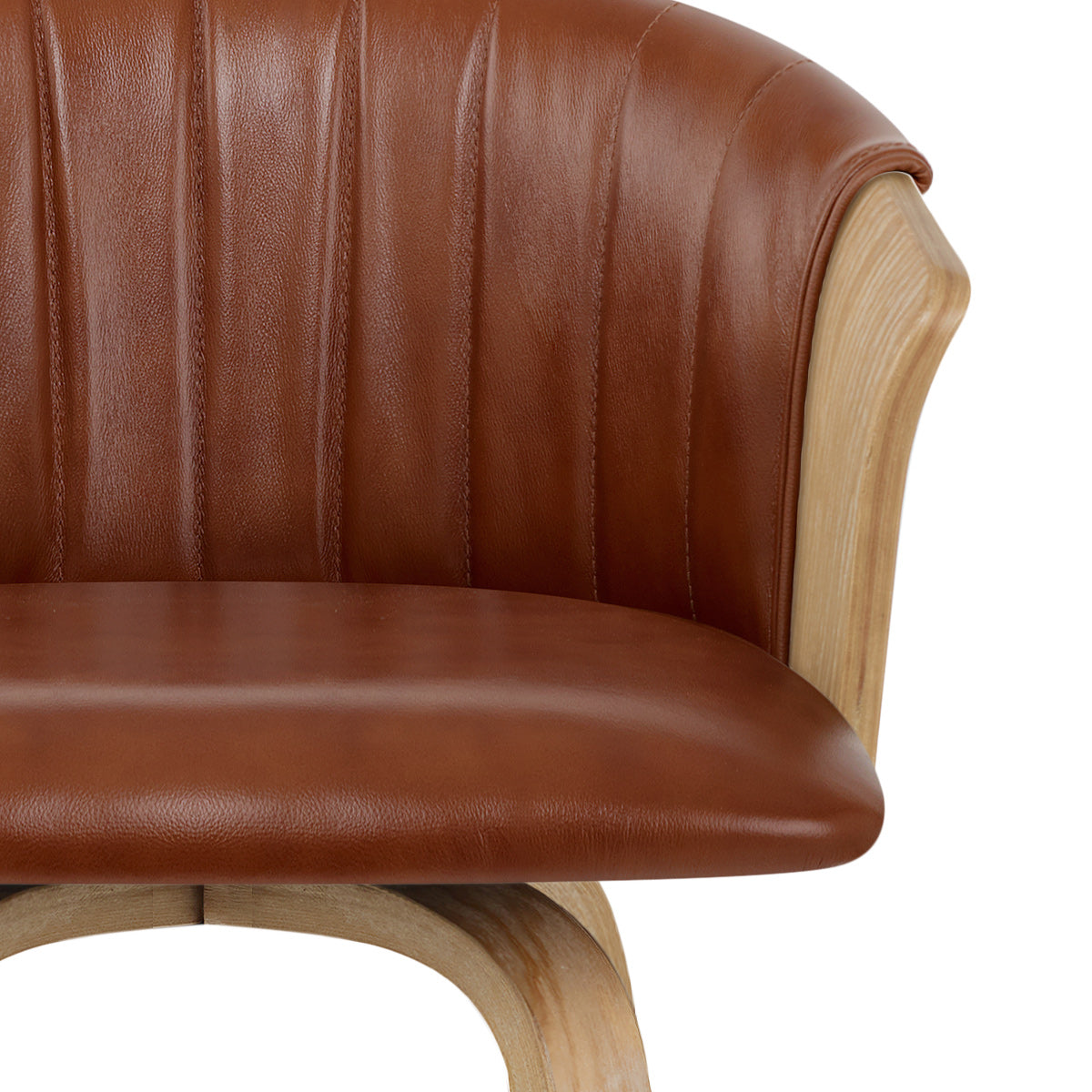 Tabouret de Bar Cuir Véritable Bois - Coral Marron