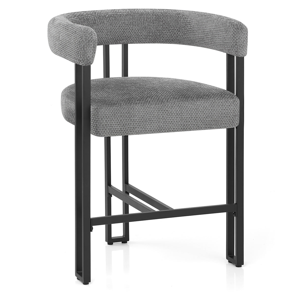 Tabouret de Bar Métal Tissu - Gigi Gris