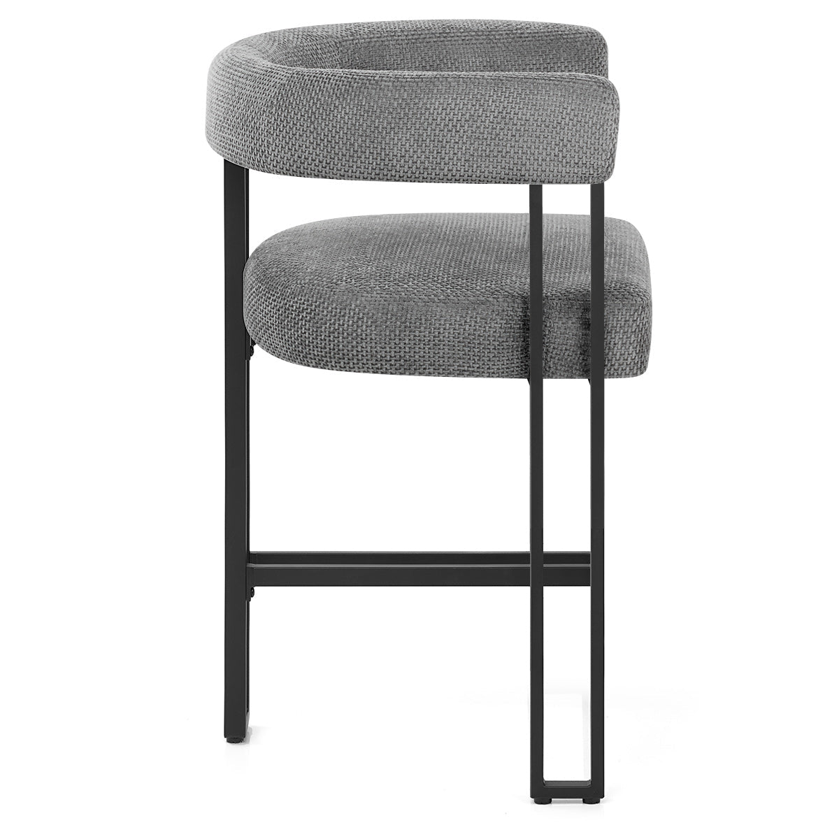 Tabouret de Bar Métal Tissu - Gigi Gris