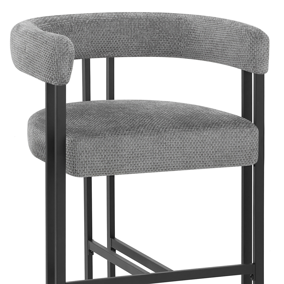 Tabouret de Bar Métal Tissu - Gigi Gris