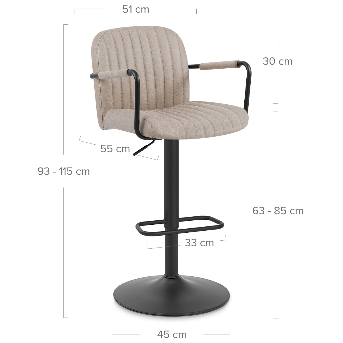 Daytona Bar Stool Antique Taupe