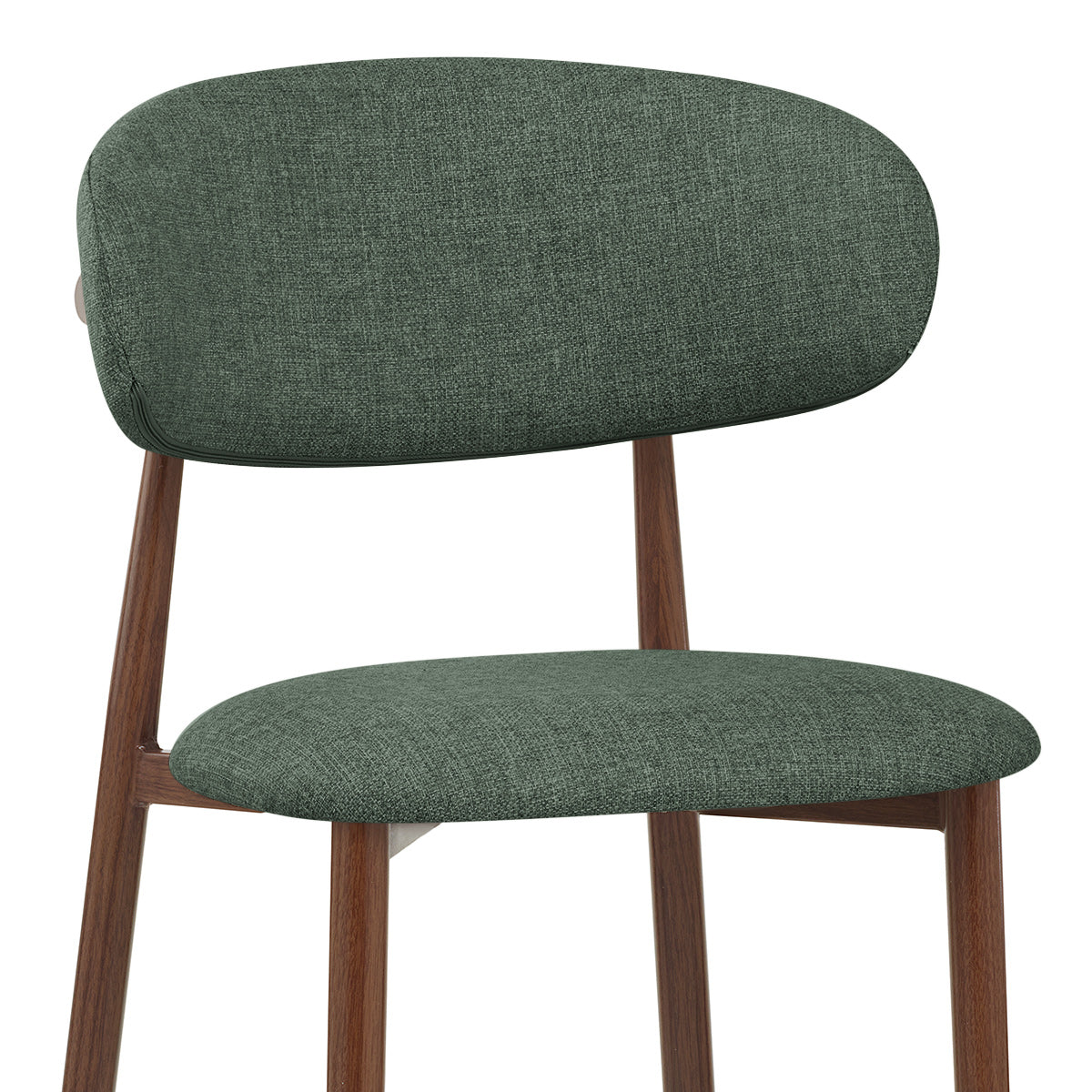 Tabouret de Bar Effet Noyer Tissu - Harrow Vert