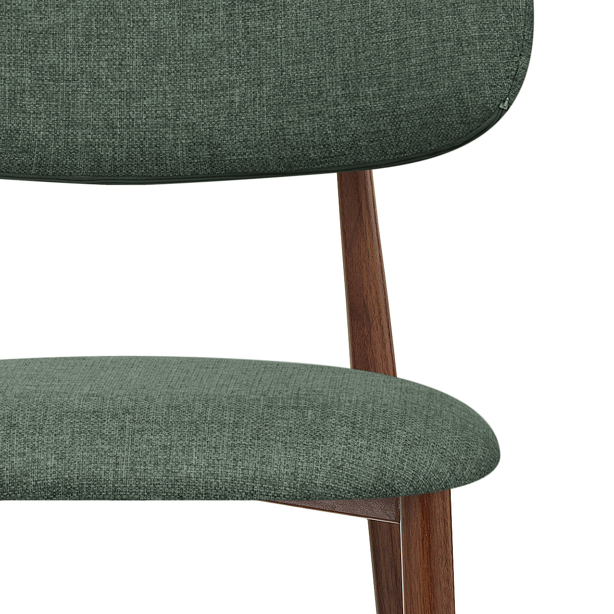 Tabouret de Bar Effet Noyer Tissu - Harrow Vert
