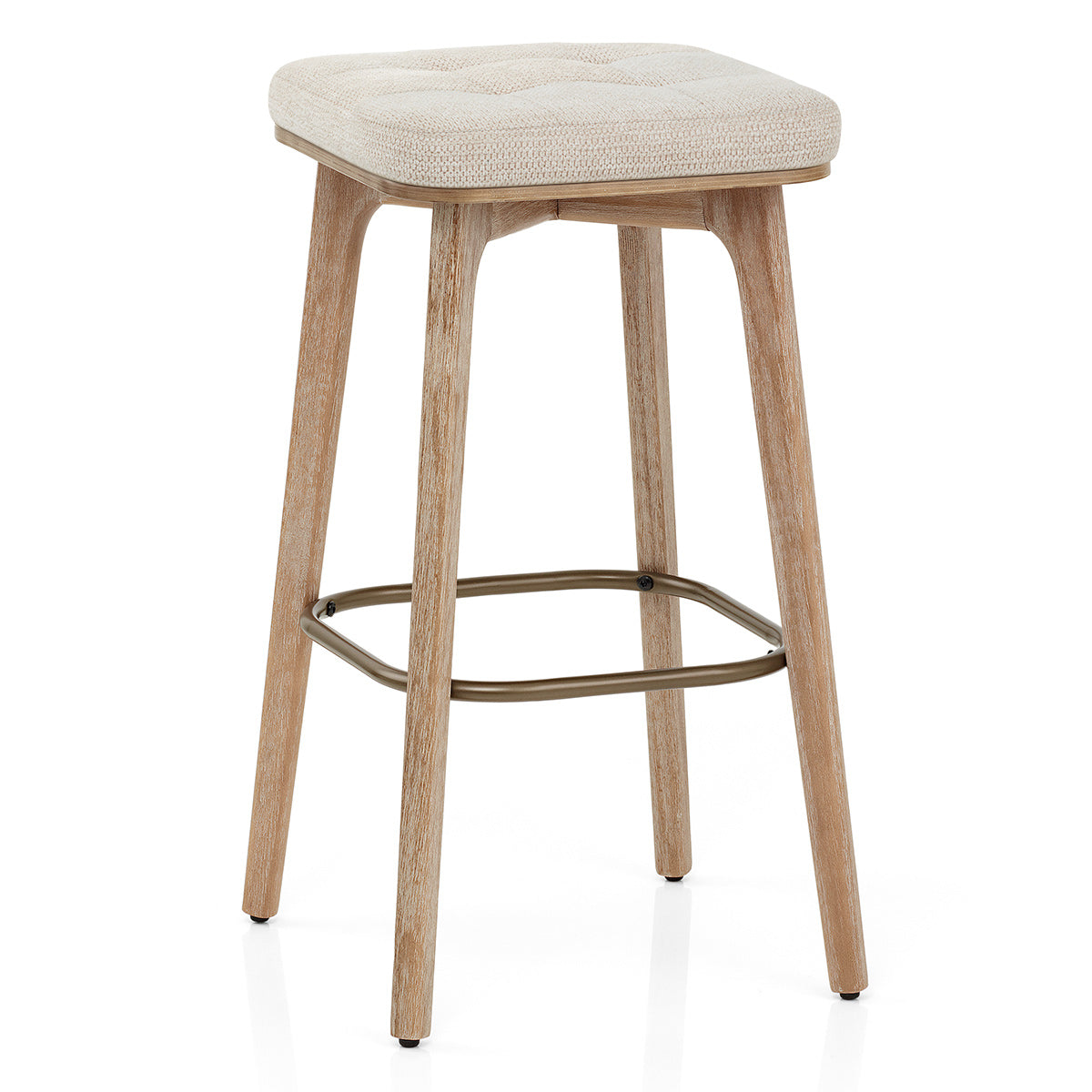Tabouret Tissu Bois - Malmo Beige