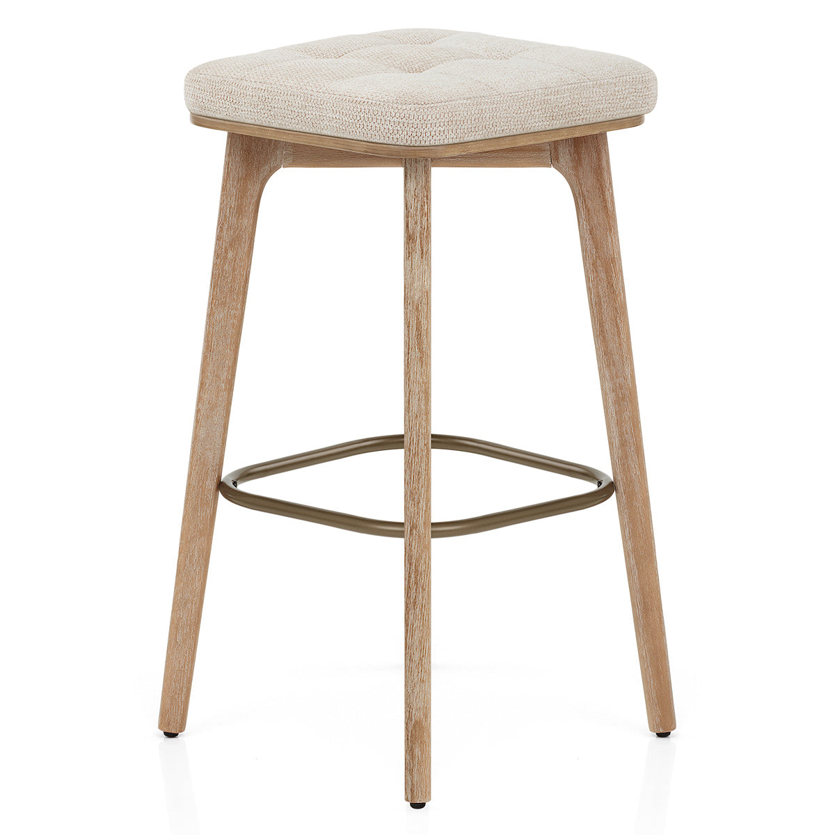 Tabouret Tissu Bois - Malmo Beige