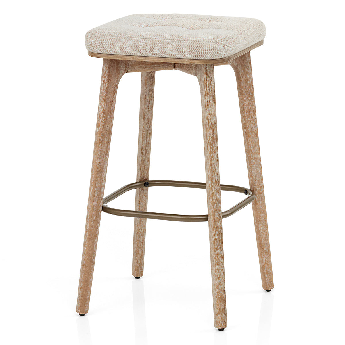 Tabouret Tissu Bois - Malmo Beige