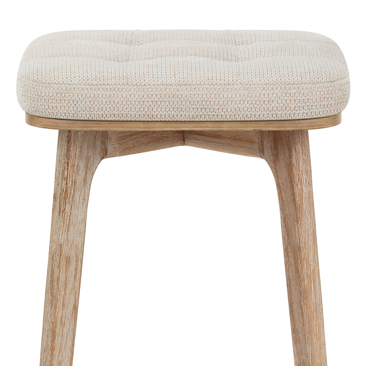 Tabouret Tissu Bois - Malmo Beige