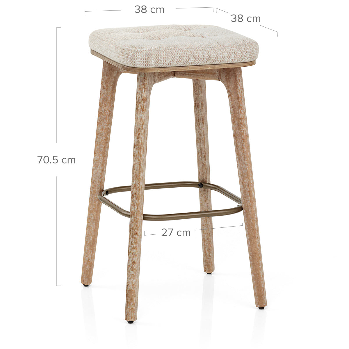 Tabouret Tissu Bois - Malmo Beige