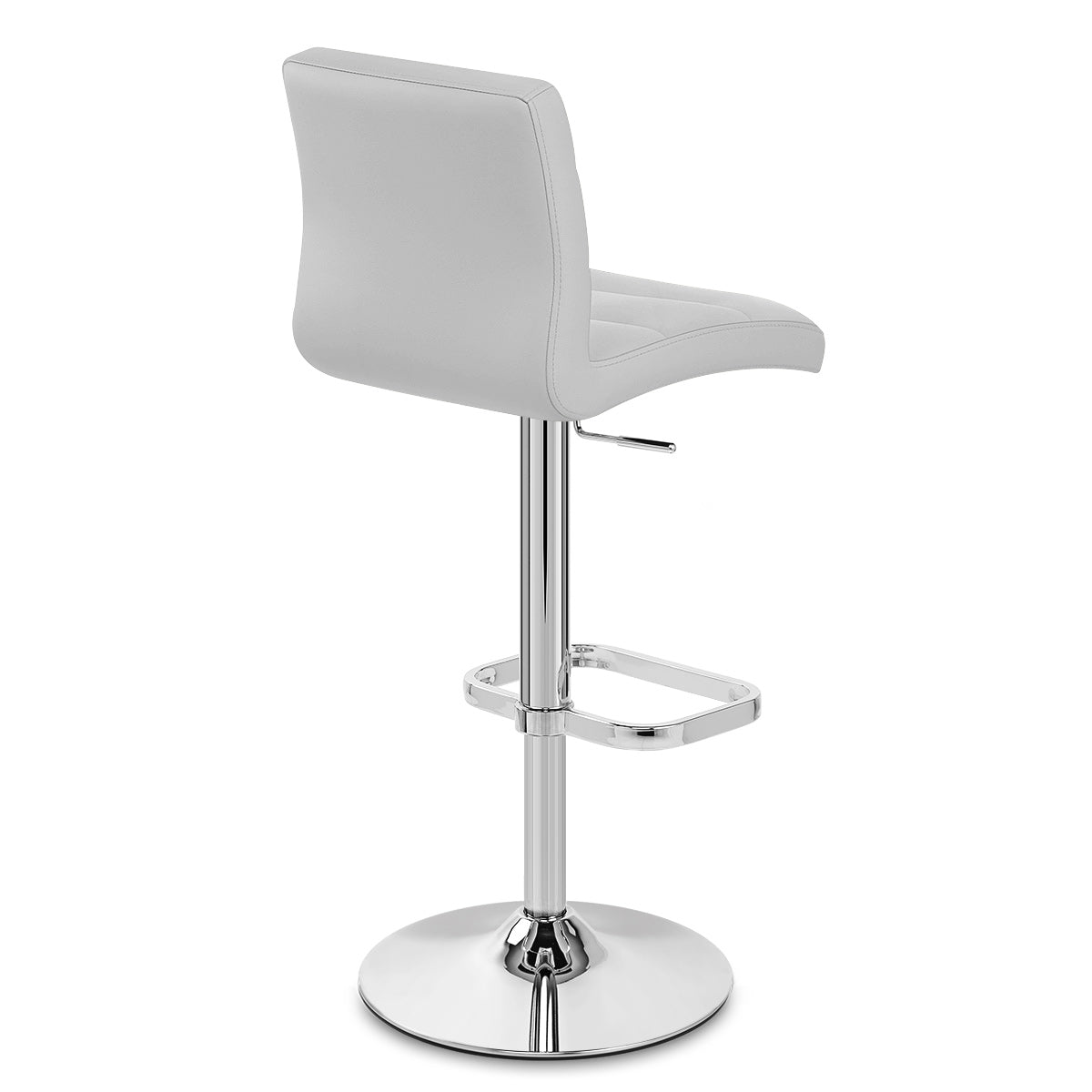 Rush Real Leather Chrome Stool Grey